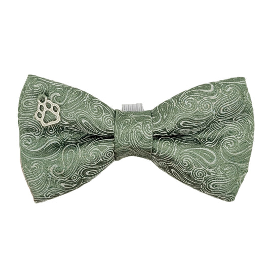 Sage Paisley Dog Bow Tie