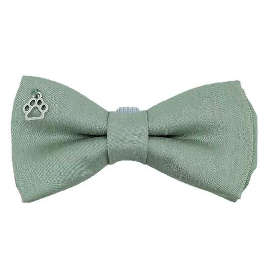 Seagrass Shantung Dog Bow Tie