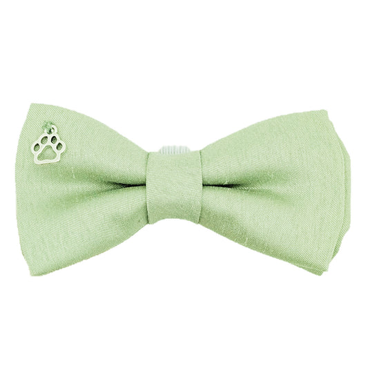 Water Mint Shantung Dog Bow Tie