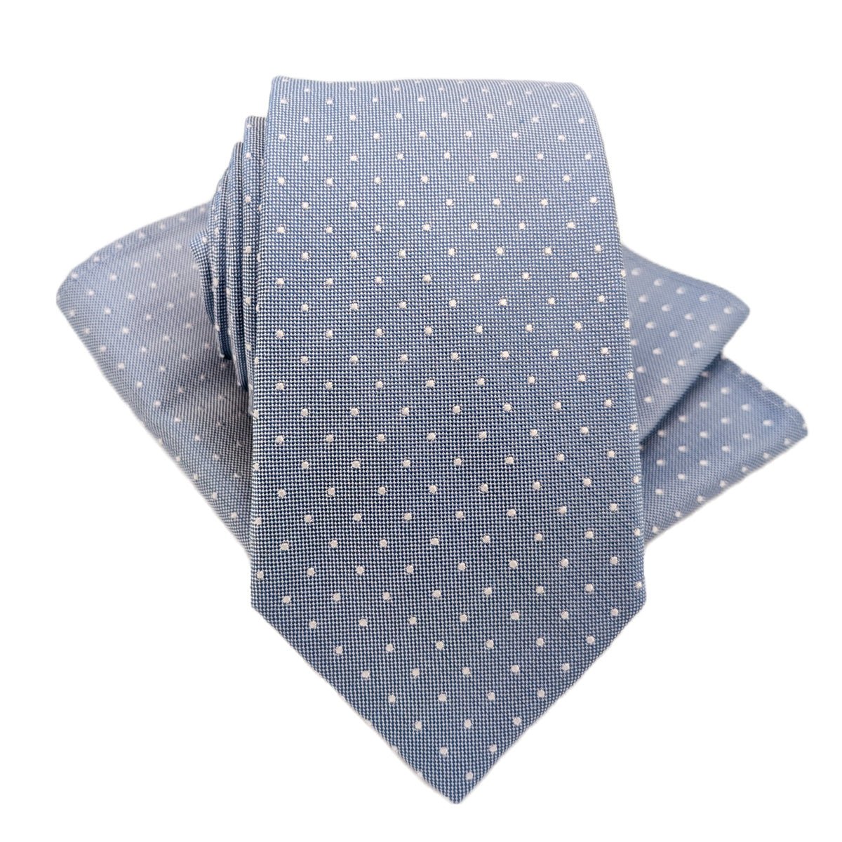 Dotty Blue Silk Pocket Square - Wedding Pocket Square - Swagger & Swoon