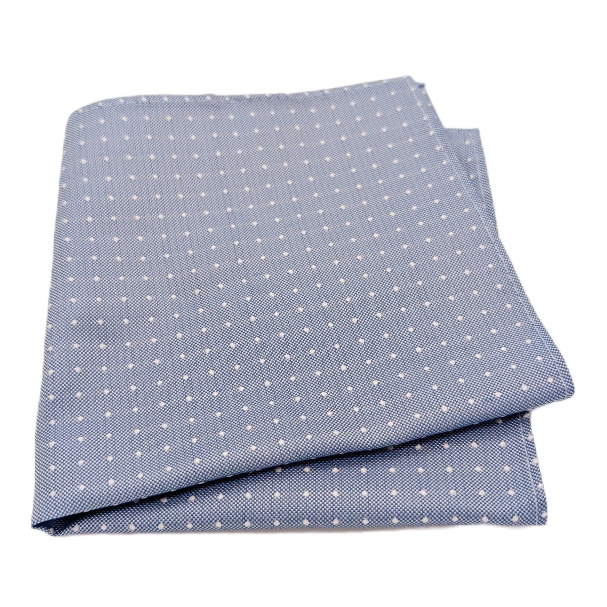 Dotty Blue Silk Pocket Square - Wedding Pocket Square - Swagger & Swoon