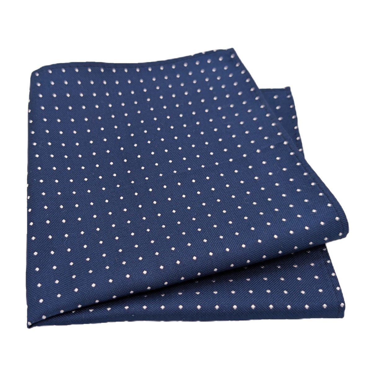 Dotty Navy Silk Pocket Square - Wedding Pocket Square - Swagger & Swoon