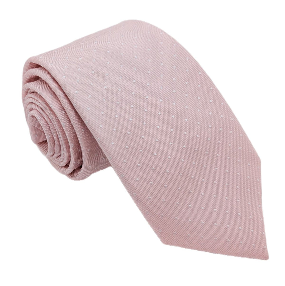 Dotty Pink Silk Wedding Tie - Wedding Tie - Regular - Tie Only - Swagger & Swoon