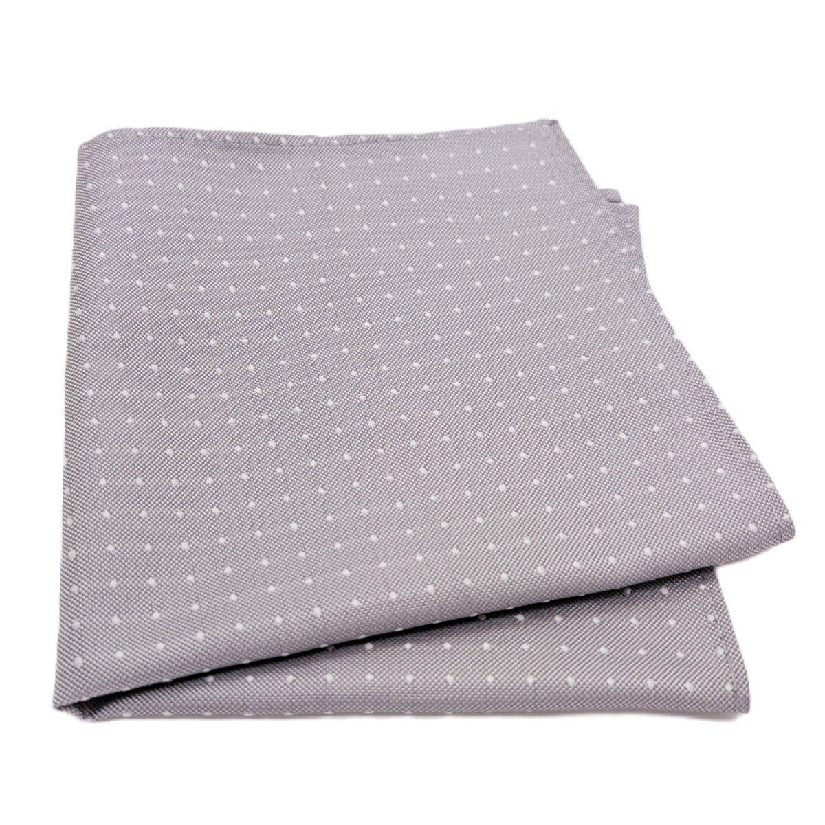 Dotty Silver Silk Pocket Square - Wedding Pocket Square - Swagger & Swoon