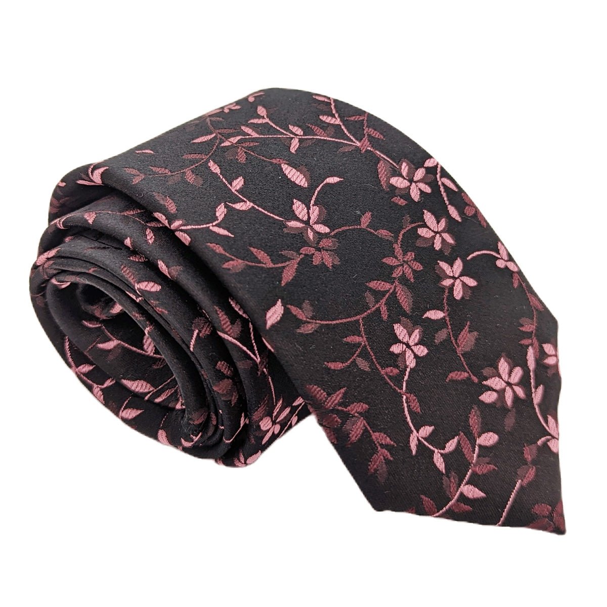 Dusky Pink Floral Silk Wedding Tie - Wedding Tie - Regular - Tie Only - Swagger & Swoon