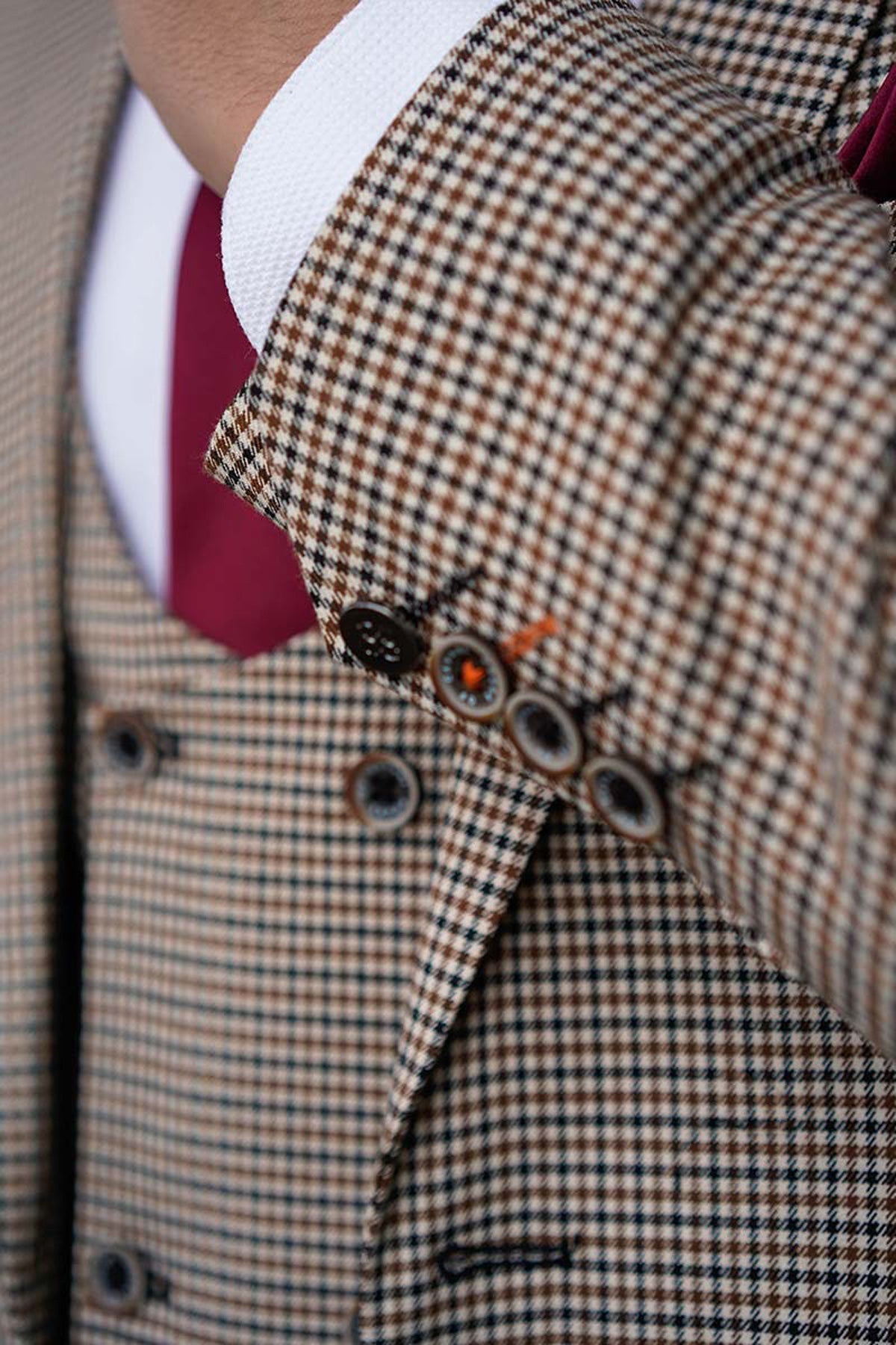 Elwood Houndstooth Check Waistcoat - Waistcoats - 34R - Swagger & Swoon