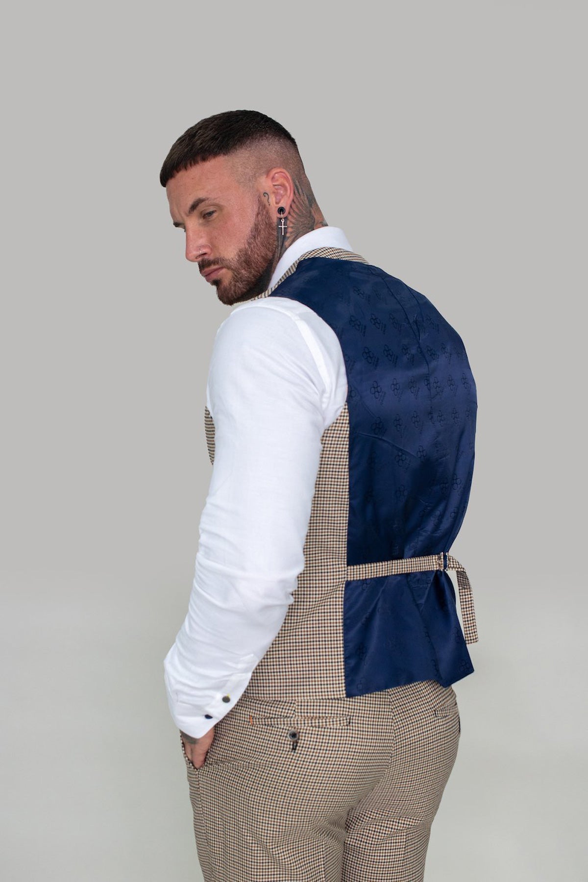 Elwood Houndstooth Check Waistcoat - Waistcoats - 34R - Swagger & Swoon