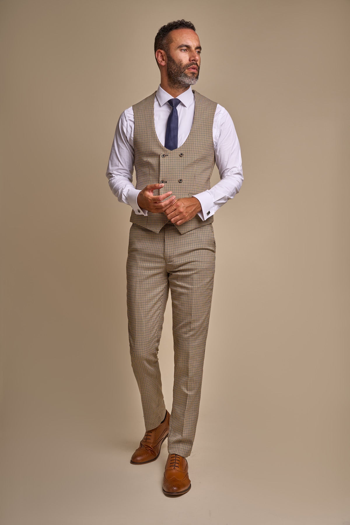 Elwood Houndstooth Check Waistcoat - Waistcoats - 34R - Swagger & Swoon