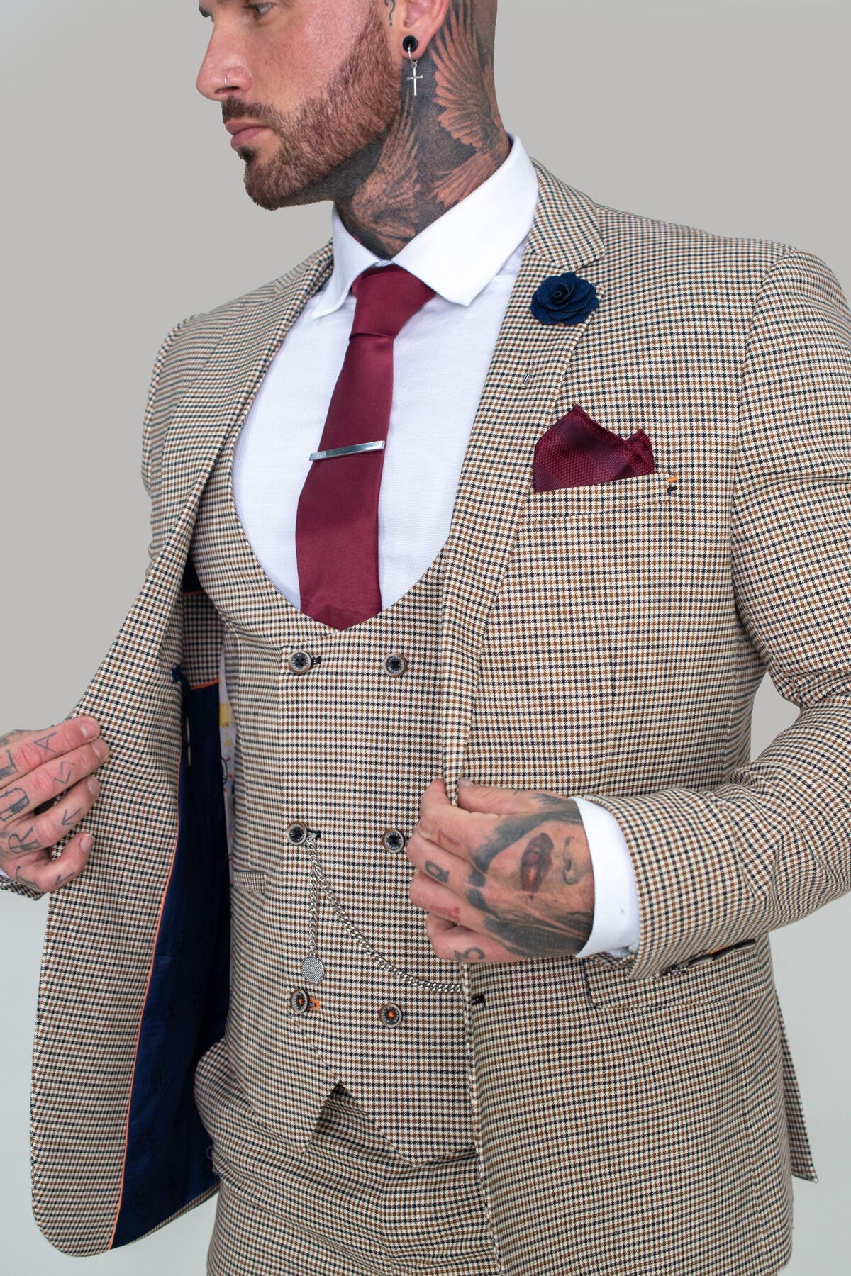 Elwood Houndstooth Check Waistcoat - Waistcoats - 34R - Swagger & Swoon