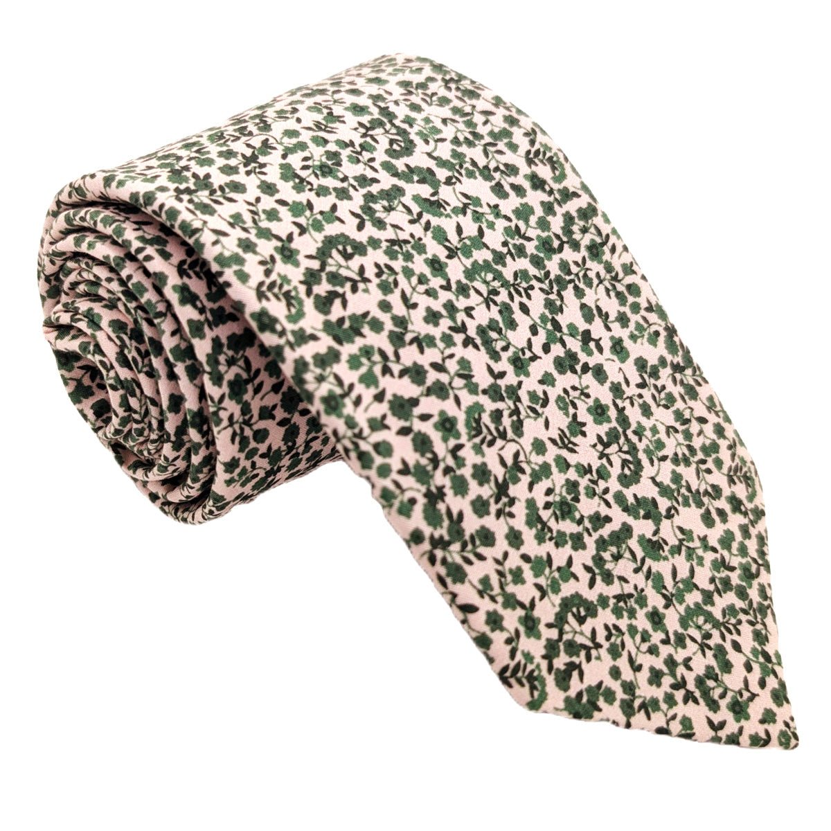 Emerald Floral Cotton Wedding Tie - Wedding Tie - Regular - Tie Only - Swagger & Swoon