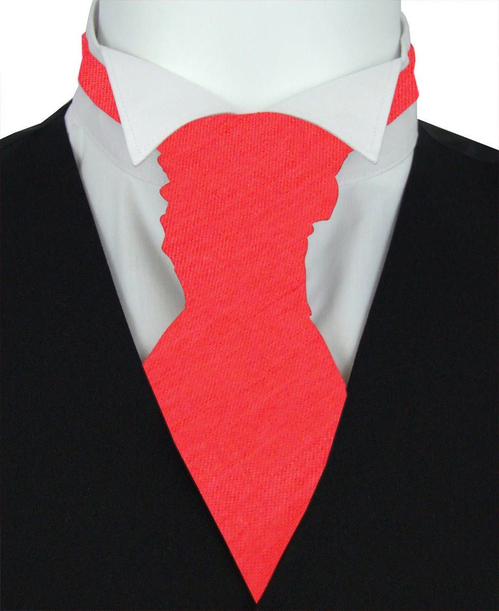 Flame Shantung Wedding Cravat - Wedding Cravat - Pre - Tied - Cravat Only - Swagger & Swoon