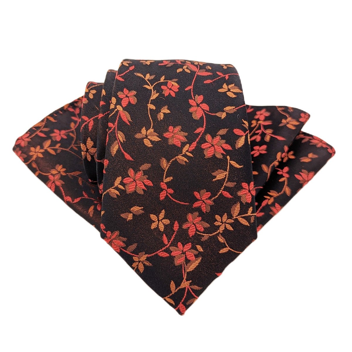 Flaming Red Floral Silk Pocket Square - Wedding Pocket Square - Swagger & Swoon