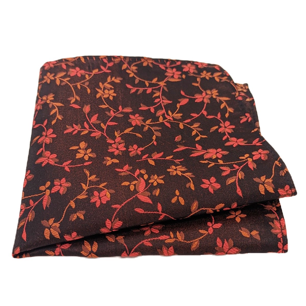 Flaming Red Floral Silk Pocket Square - Wedding Pocket Square - Swagger & Swoon