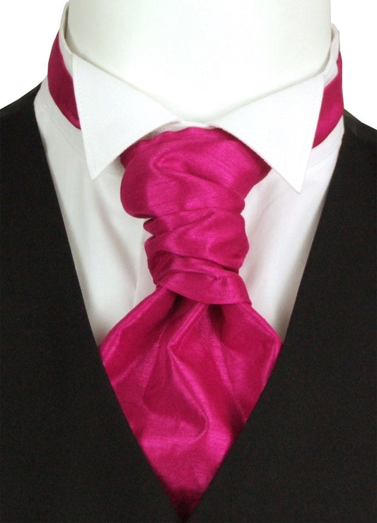 Fuchsia Shantung Wedding Cravat - Wedding Cravat - Pre - Tied - Cravat Only - Swagger & Swoon