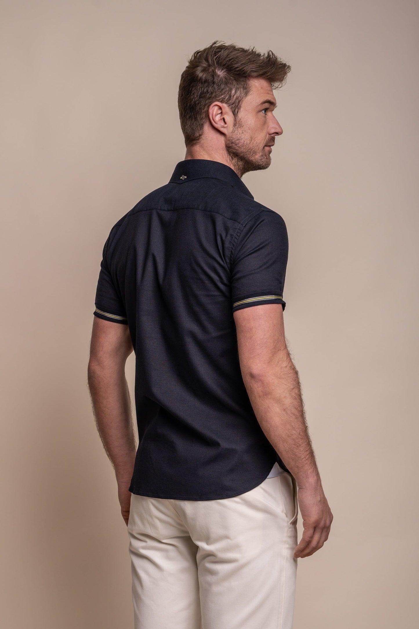 Fuego Navy Linen Shirt - Shirts - - THREADPEPPER