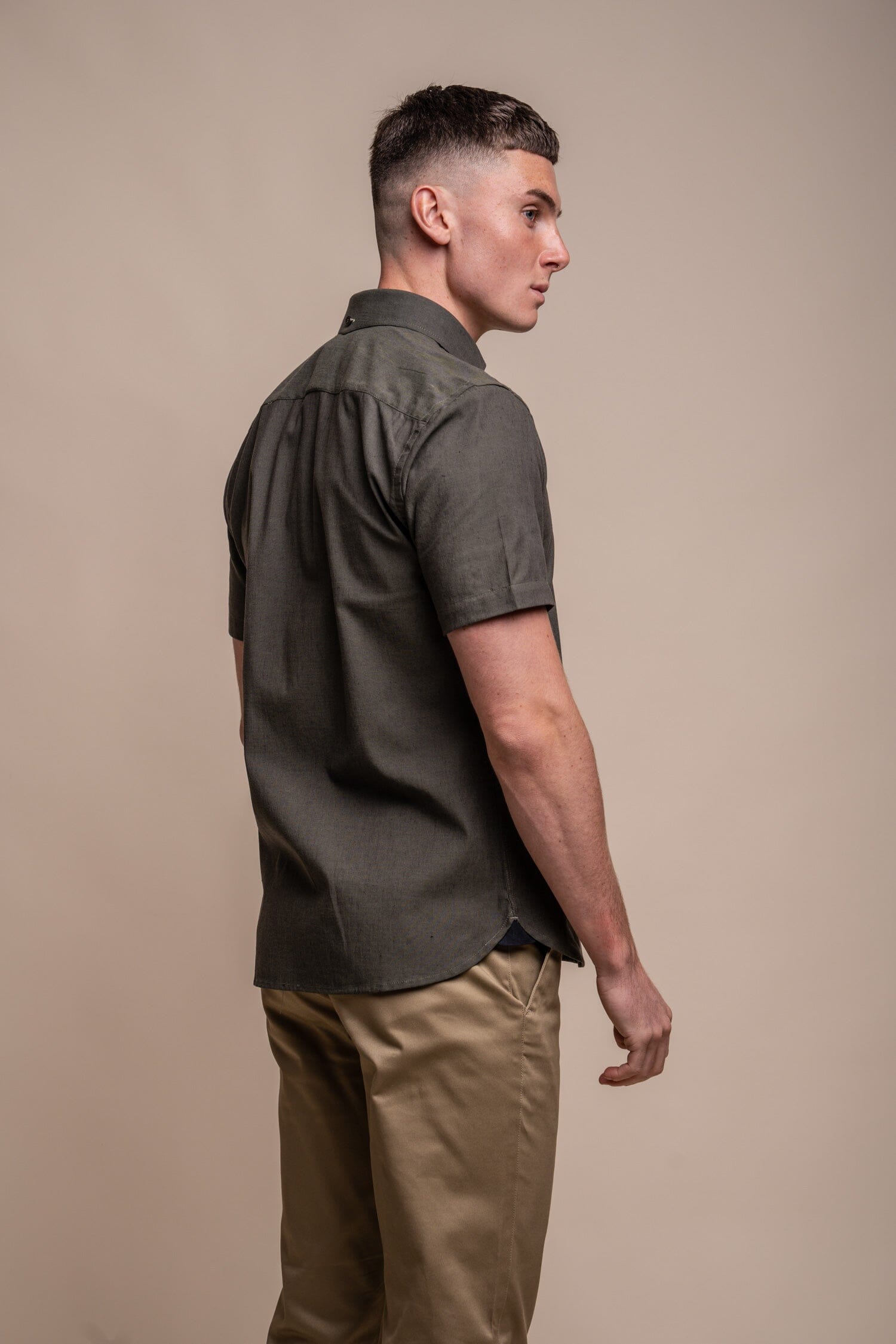 Fuego Olive Linen Shirt - Shirts - - THREADPEPPER