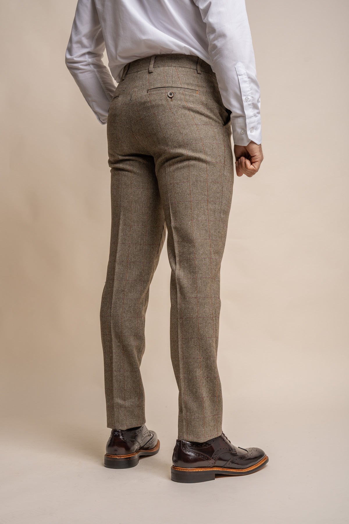 Gaston Sage Tweed Trousers - Trousers - 28R - Swagger & Swoon