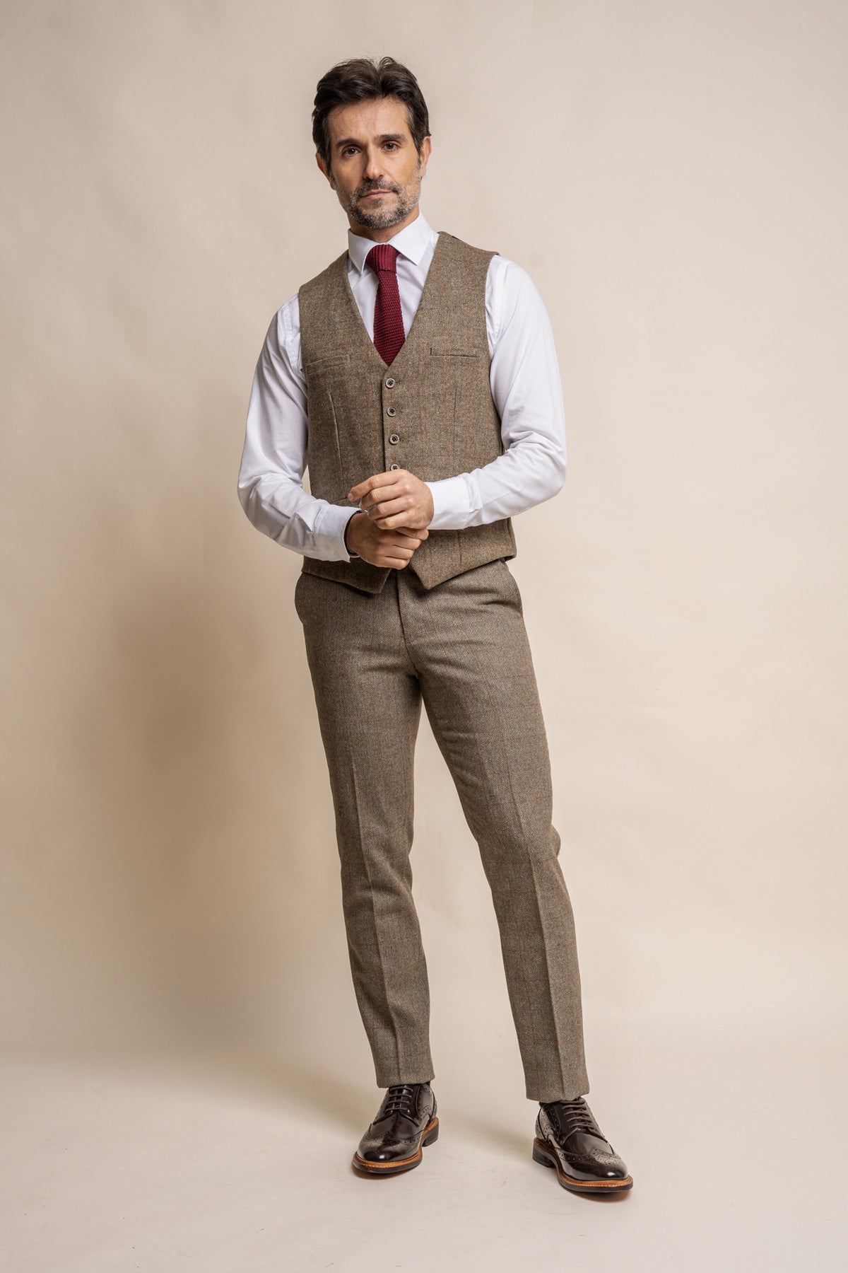 Gaston Sage Tweed Trousers - Trousers - 28R - Swagger & Swoon