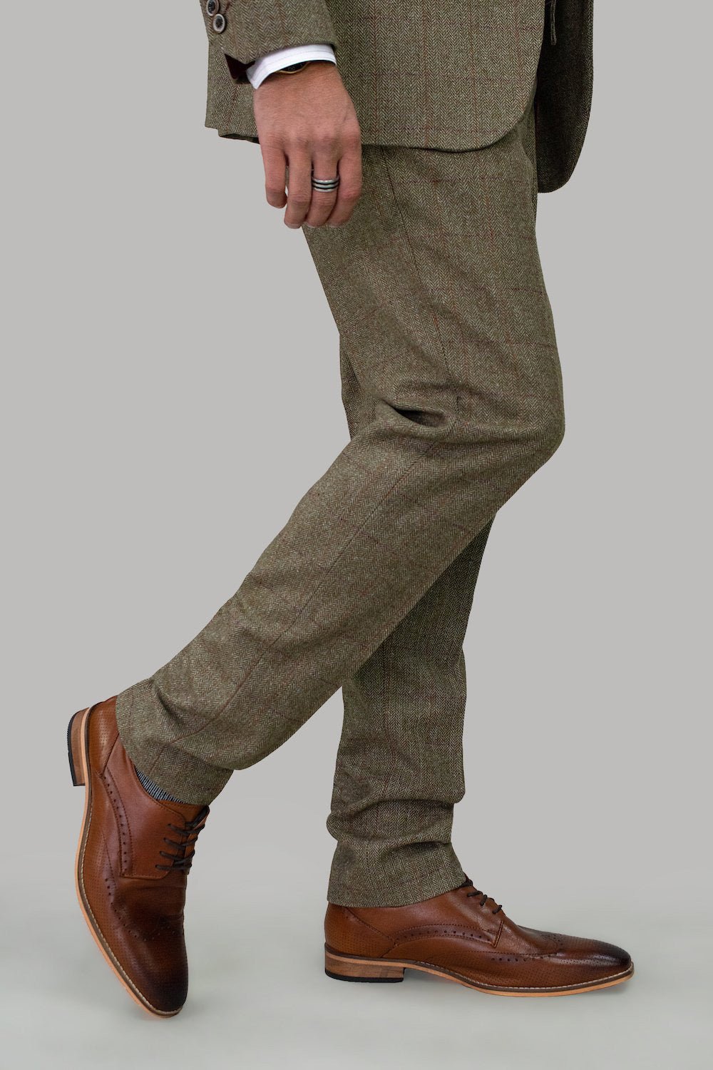 Gaston Sage Tweed Trousers - Trousers - 28R - Swagger & Swoon