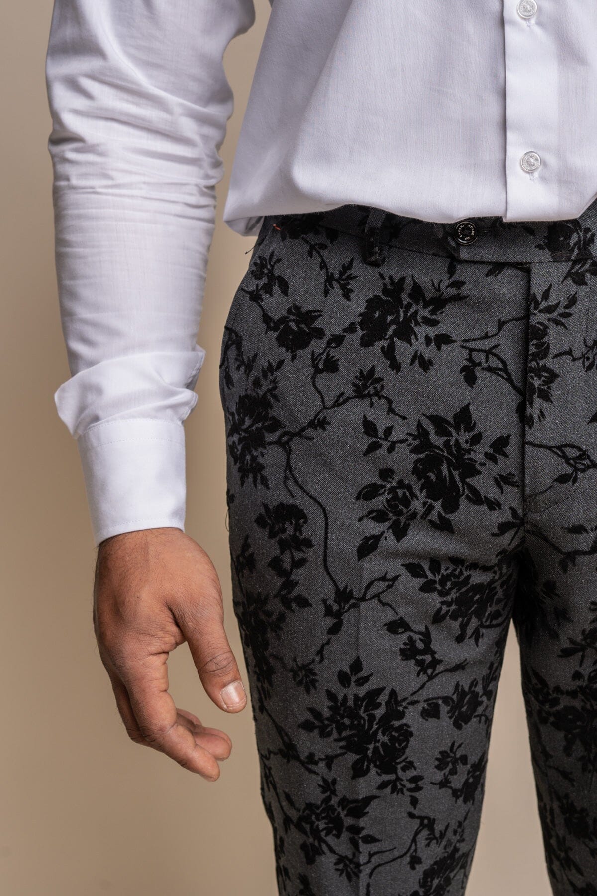 Georgi Black Floral Trousers - Trousers - 