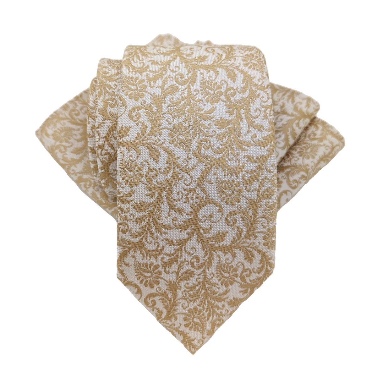 Gold Venetian Paisley Wedding Tie - Wedding Tie - Regular - Add Pocket Square - Save £1.00 - Swagger & Swoon