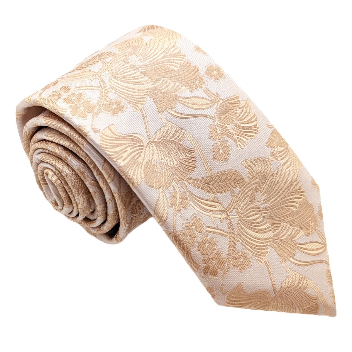 Golden Flowers Wedding Tie - Wedding Tie - Regular - Tie Only - Swagger & Swoon