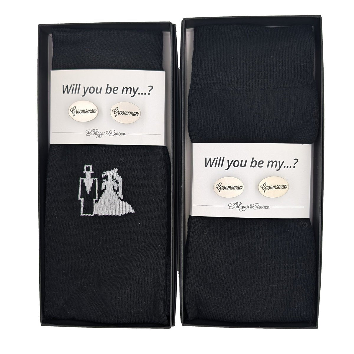 Groomsmen Proposal Box - Bride & Groom Socks - Groomsman - Swagger & Swoon