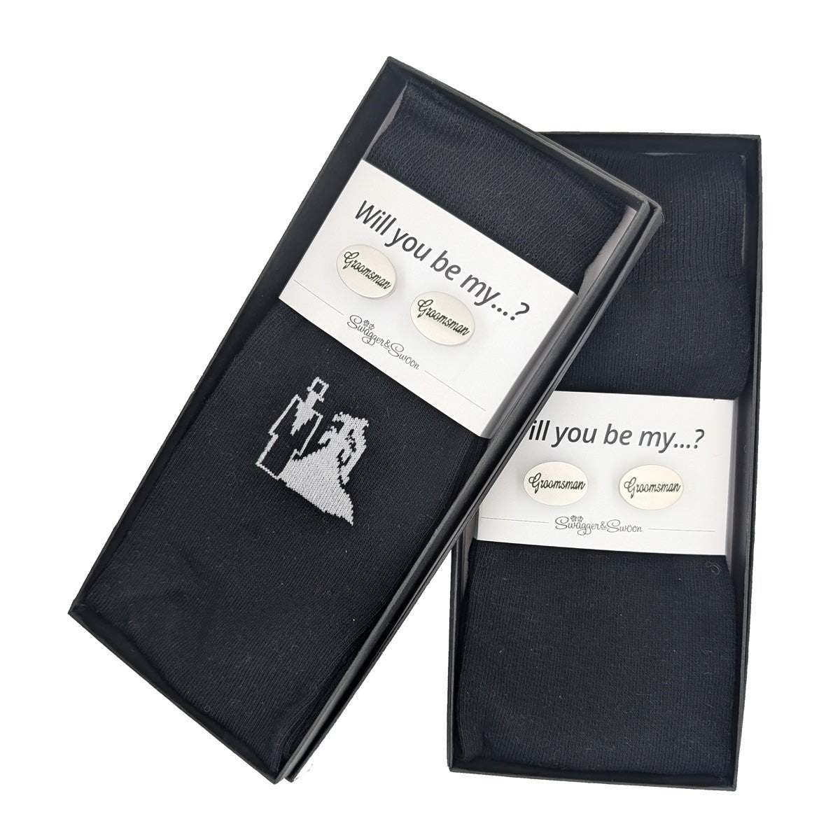 Groomsmen Proposal Box - Bride & Groom Socks - Groomsman - Swagger & Swoon