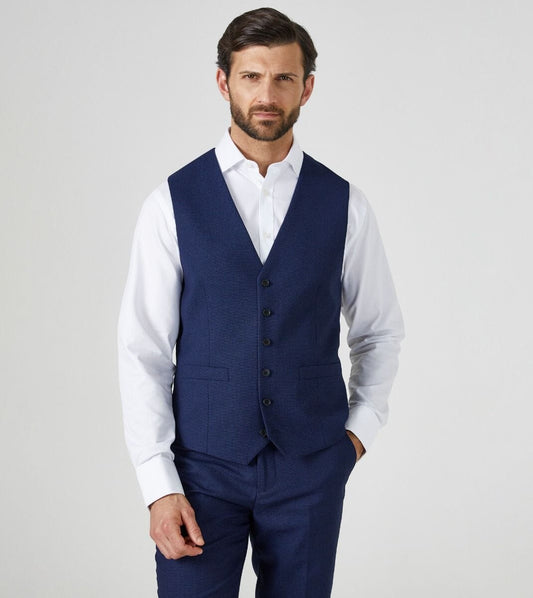 Harcourt Navy Waistcoat - Waistcoats - 34R - Single Breasted - Swagger & Swoon