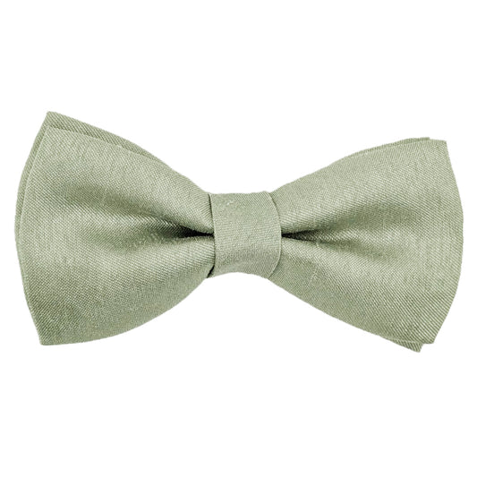 Light Sage Shantung Hair Bow