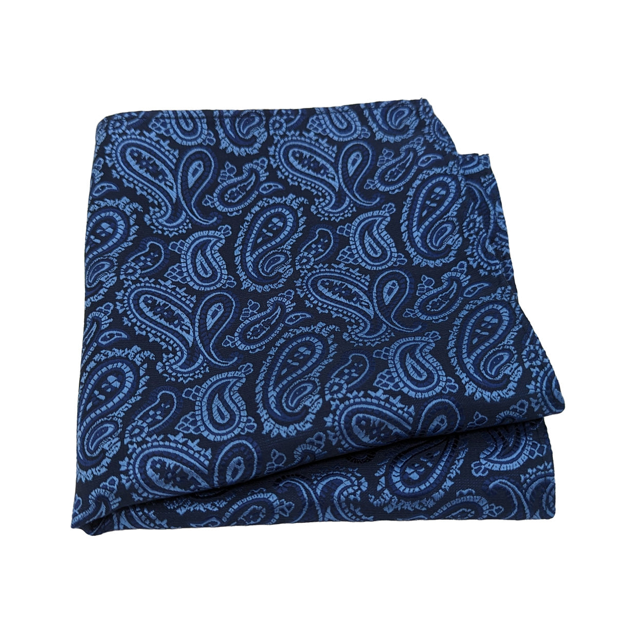 Navy & Blue Paisley Pocket Square