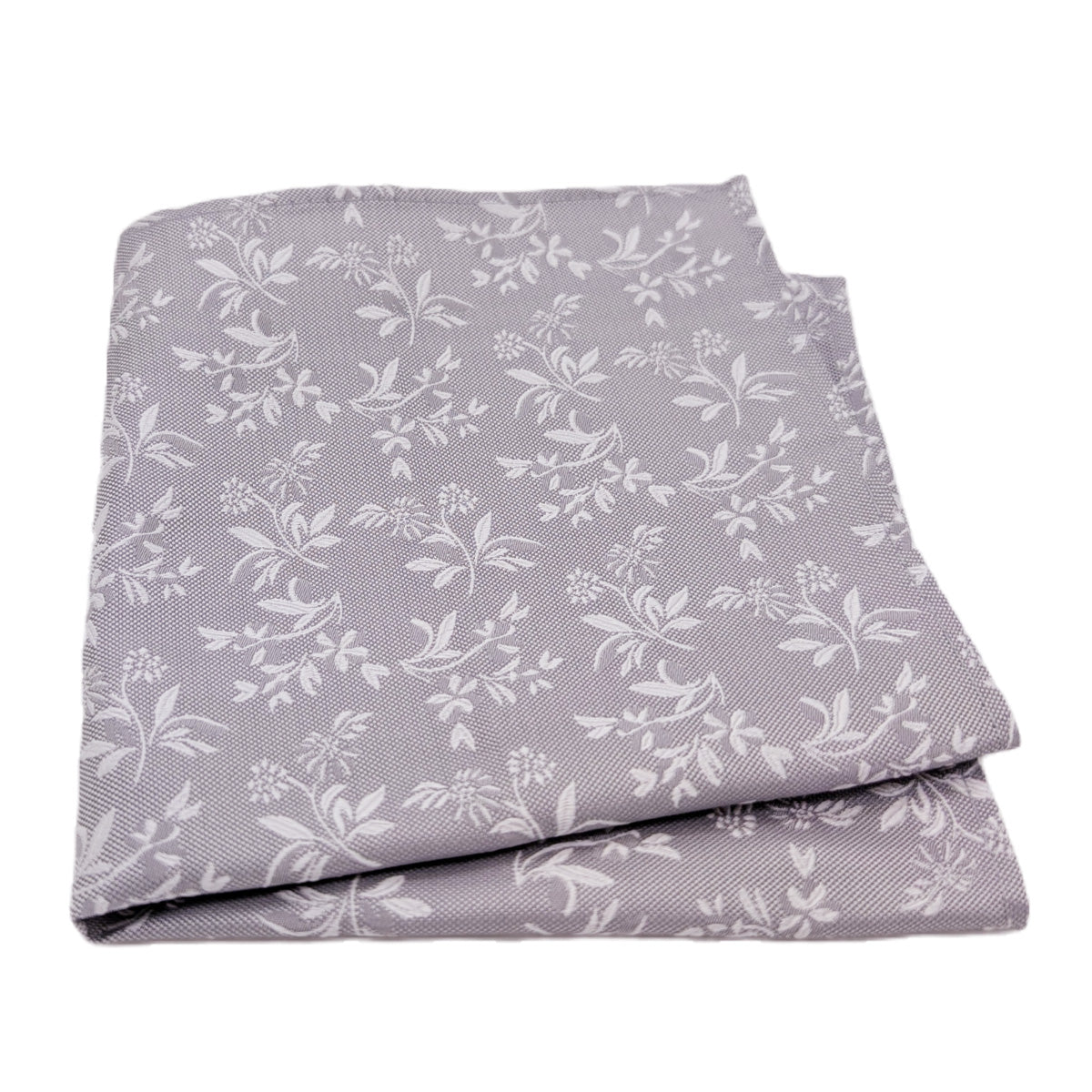 Silver Leaves Silk Pocket Square