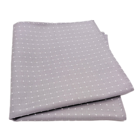 Dotty Silver Silk Pocket Square