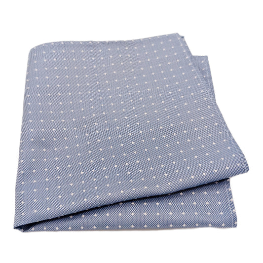 Dotty Blue Silk Pocket Square