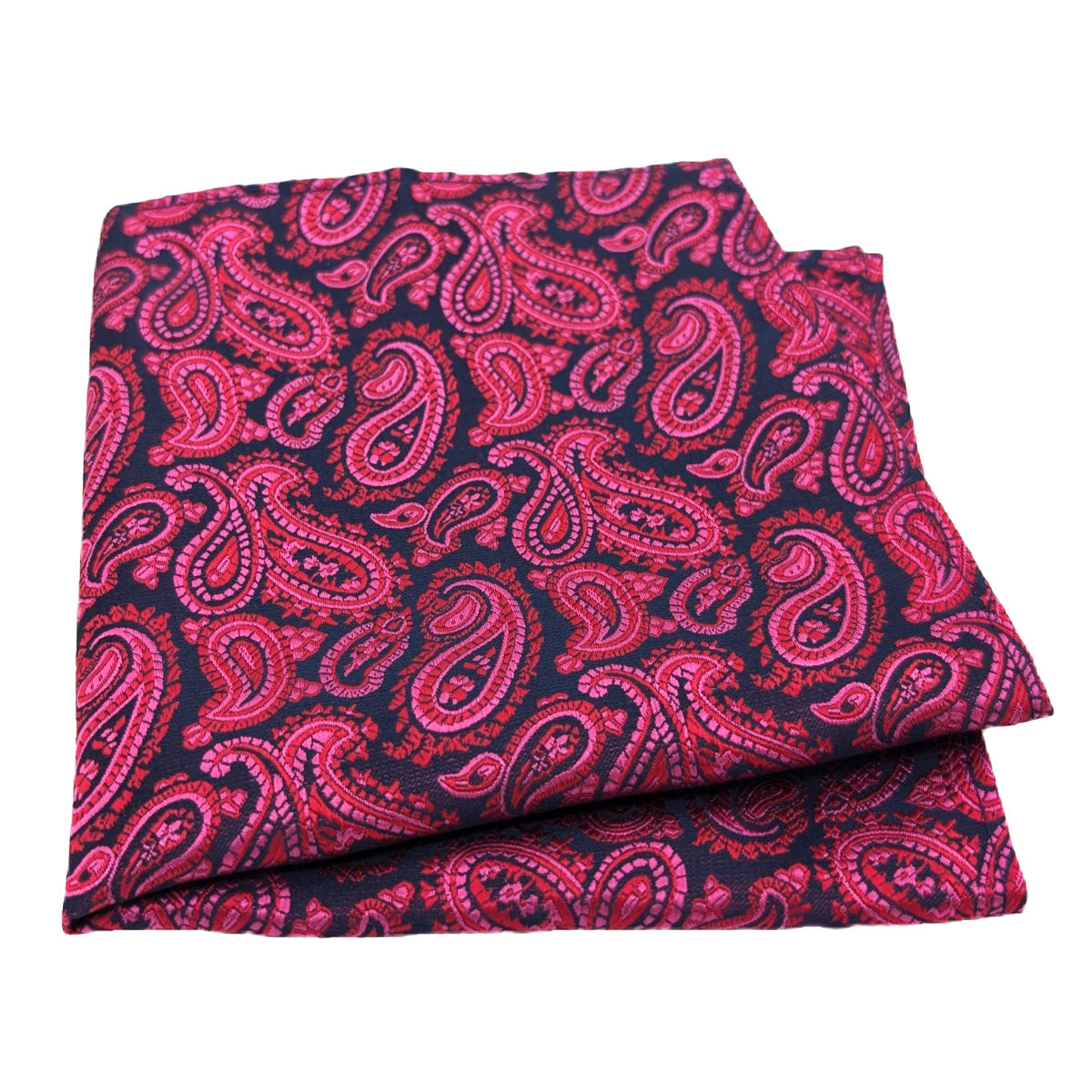 Bold Raspberry Leaves Pocket Square