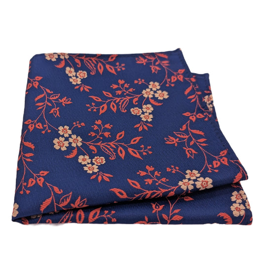 Burnt Orange Floral Pocket Square