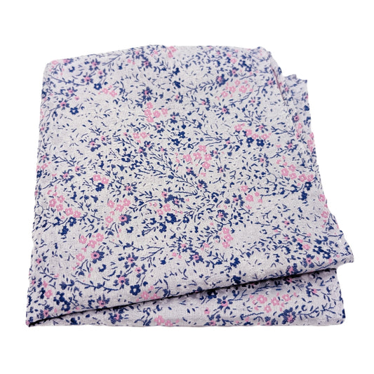 Pink & Silver Ditsy Floral Pocket Square