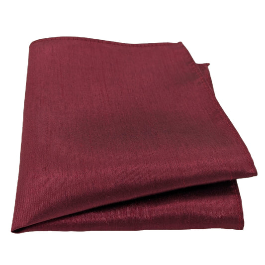 Dark Cherry Shantung Pocket Square