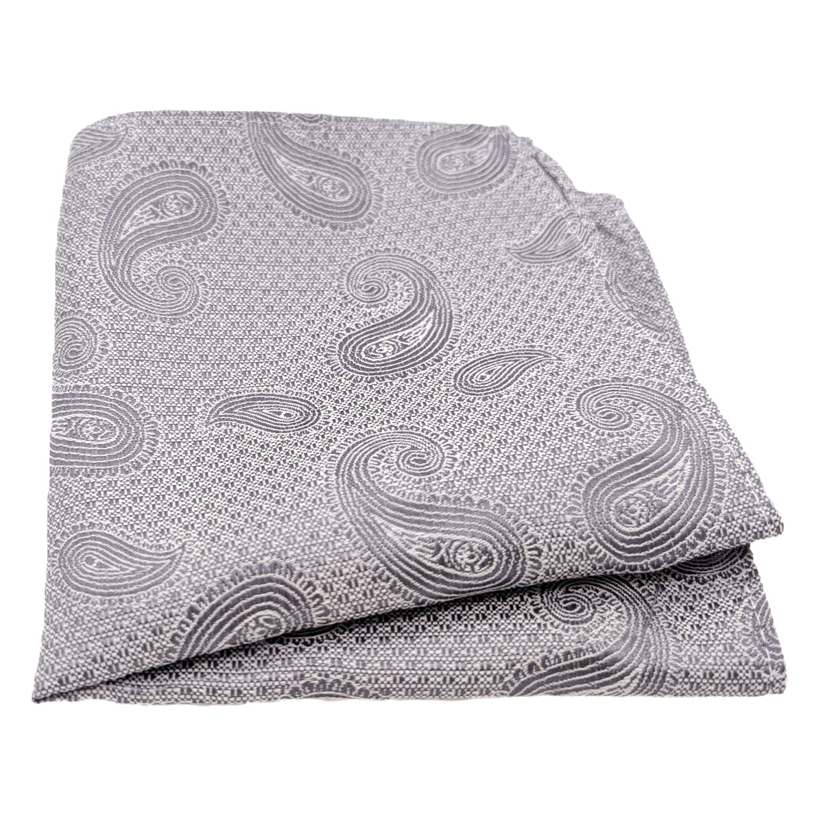 Platinum Paisley Pocket Square