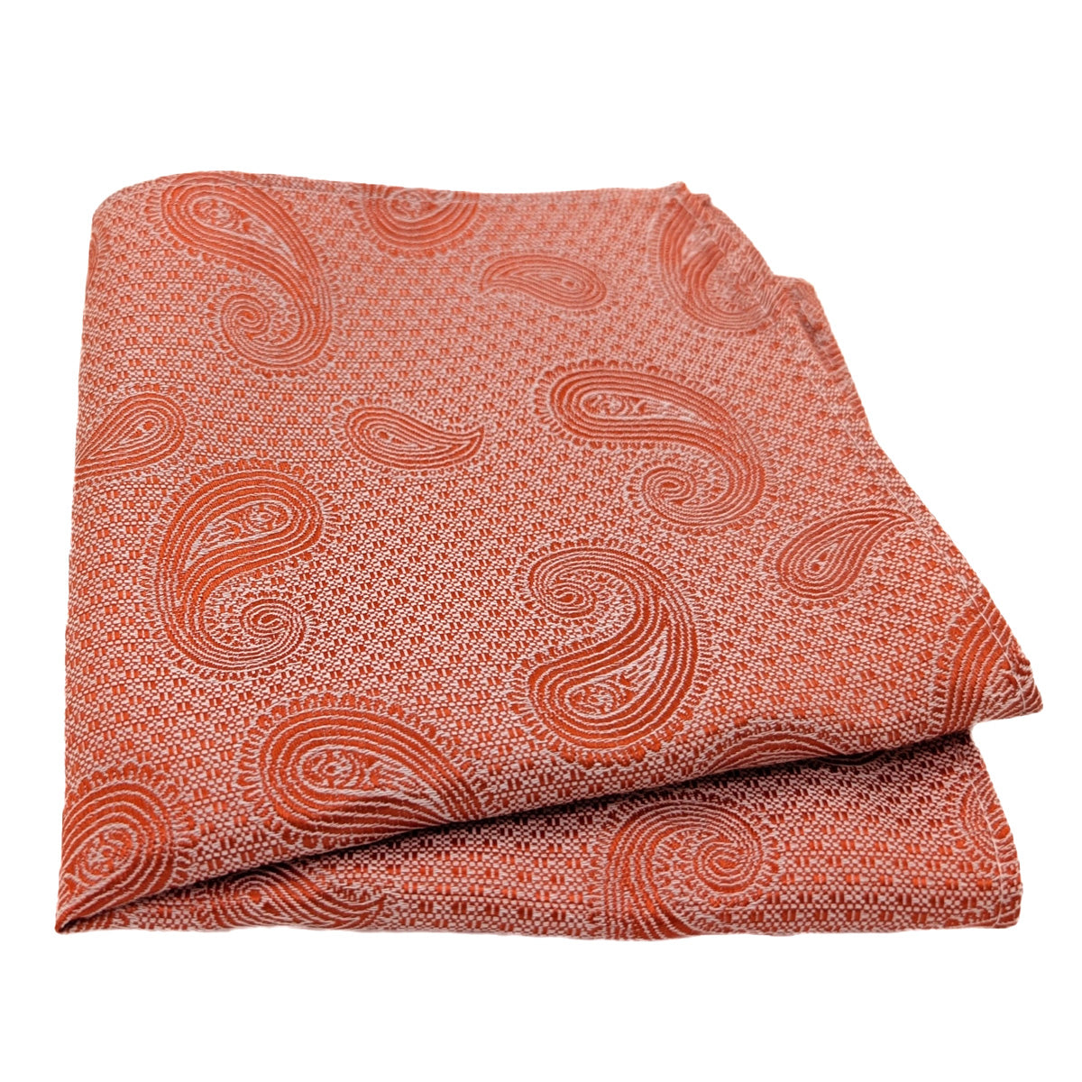 Burnt Orange Paisley Pocket Square