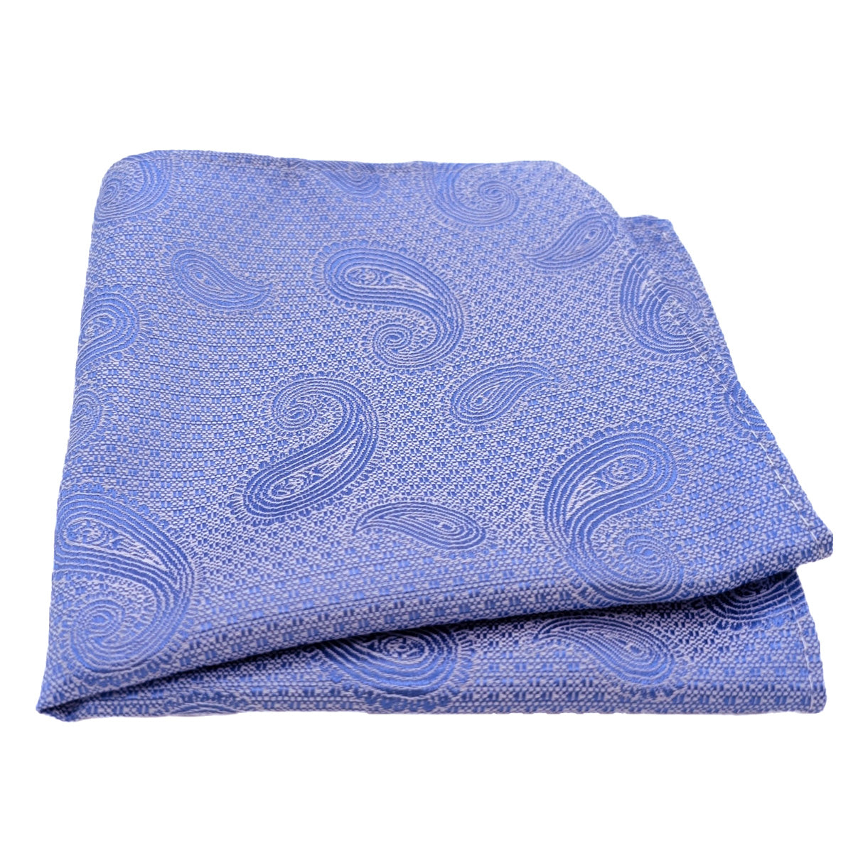 Dark Cornflower Paisley Pocket Square