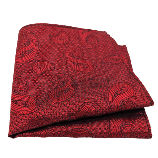 Red Paisley Pocket Square