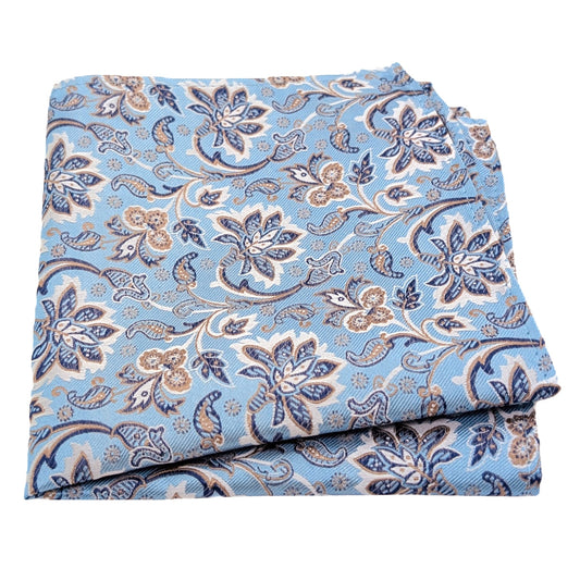 Sky Flowers Silk Pocket Square