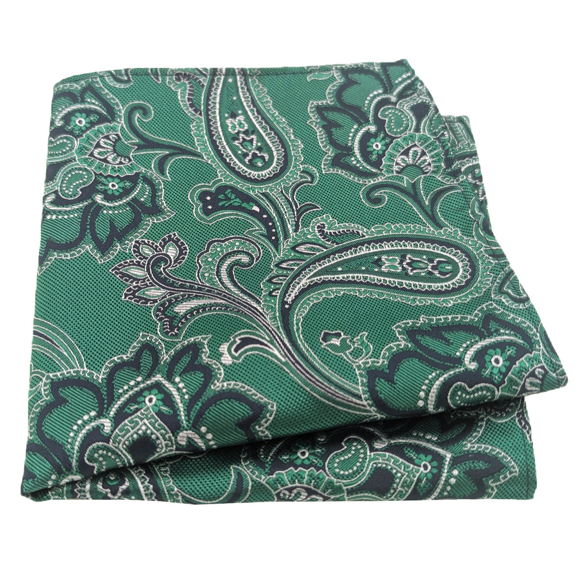 Emerald Floral Paisley Pocket Square