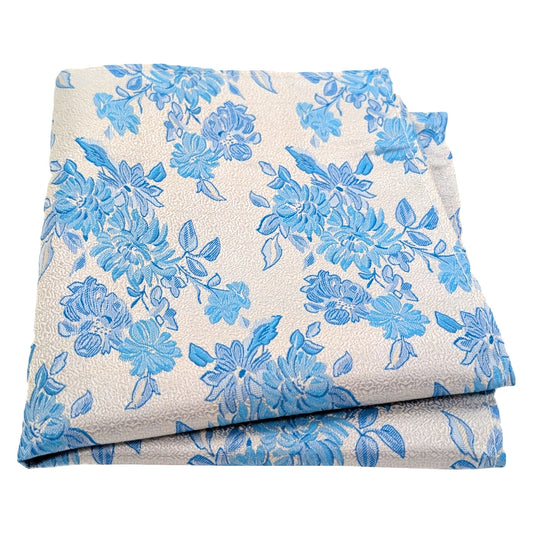 Aqua Floral Silk Pocket Square