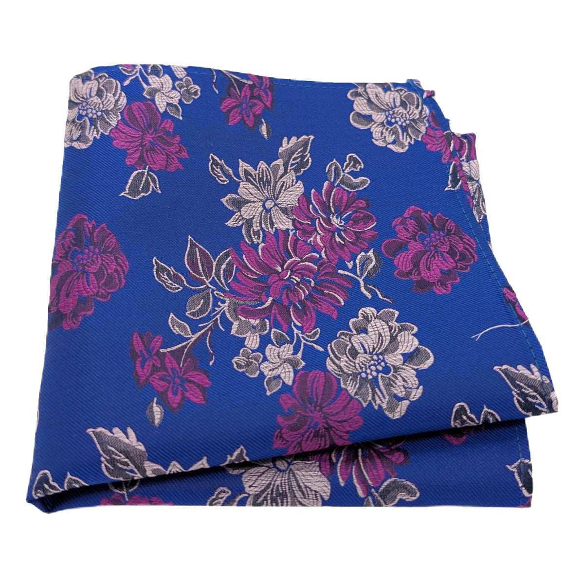 Royal Blue Floral Silk Wedding Swatch