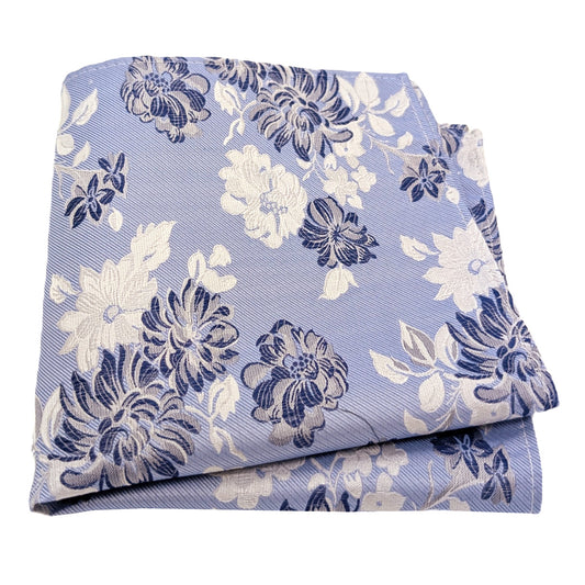 Sky Floral Silk Pocket Square