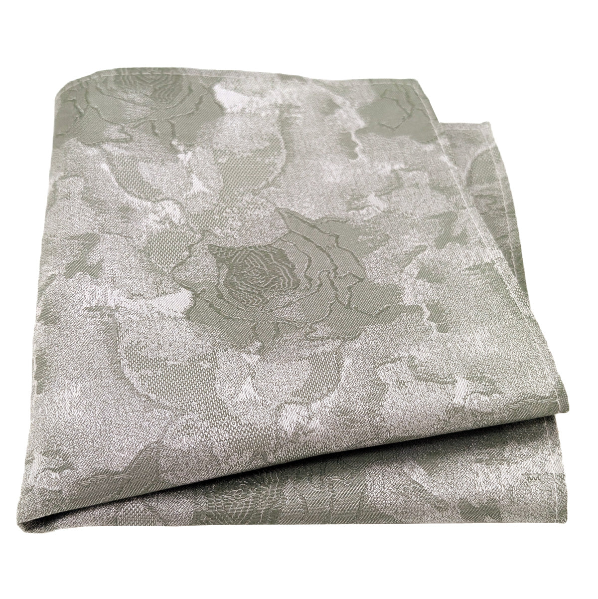 Sage Roses Silk Pocket Square