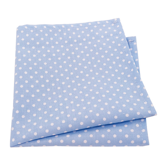 Light Blue Spot Pocket Square