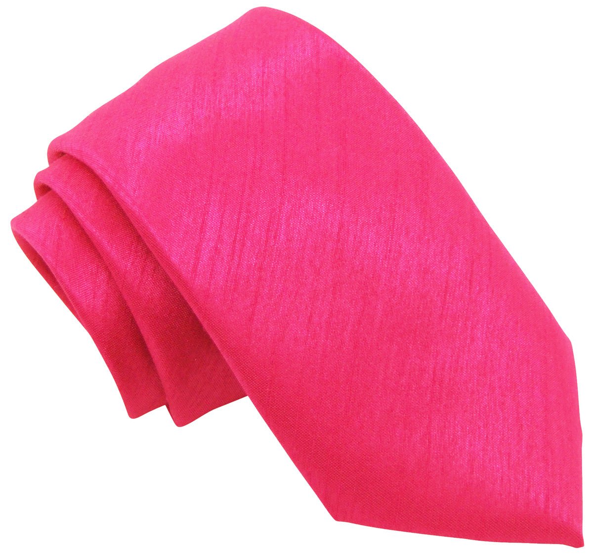 Hot Pink Shantung Wedding Tie - Wedding Tie - Regular - Tie Only - Swagger & Swoon